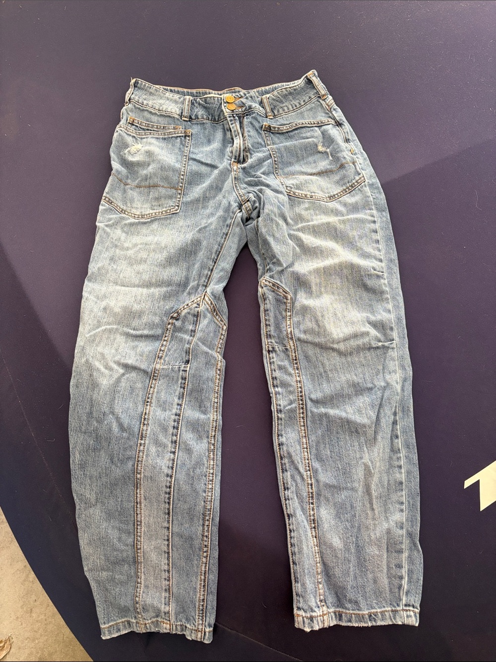 Pilcro Light Wash Straight Leg Jeans - Light Blue